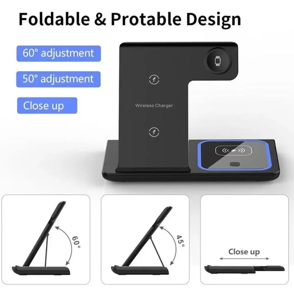 🔥Wireless 3 In 1 Charging Station (Black) NWT🔥